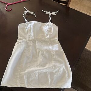 Zara Crisp White Tie-Strap mini dress/tunic